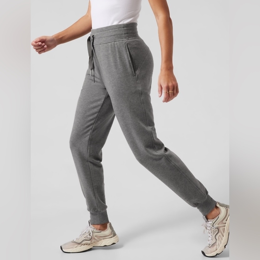 ATHLETA HEATHER‎ GREY DRAWSTRING WAISTBAND BALANCE JOGGER MEDIUM - Picture 3 of 9